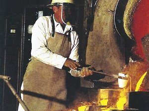 A gold pour in action
