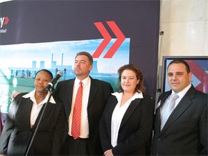 Mandi Glad, centre, CEO of Keaton Energy