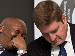 Martin Prinsloo, RBPlat CFO in discussion with CEO, Steve Phiri