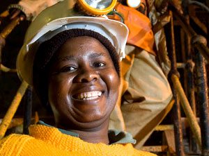 Miner Woman Smiling