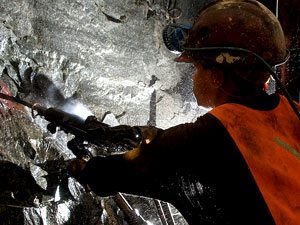 Miners drilling