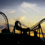 rollercoaster in the sunset