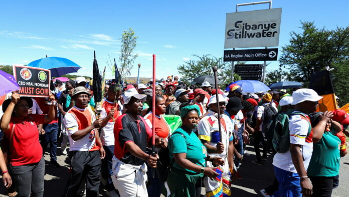 NUM, AMCU march against Sibanye-Stillwater wage offer